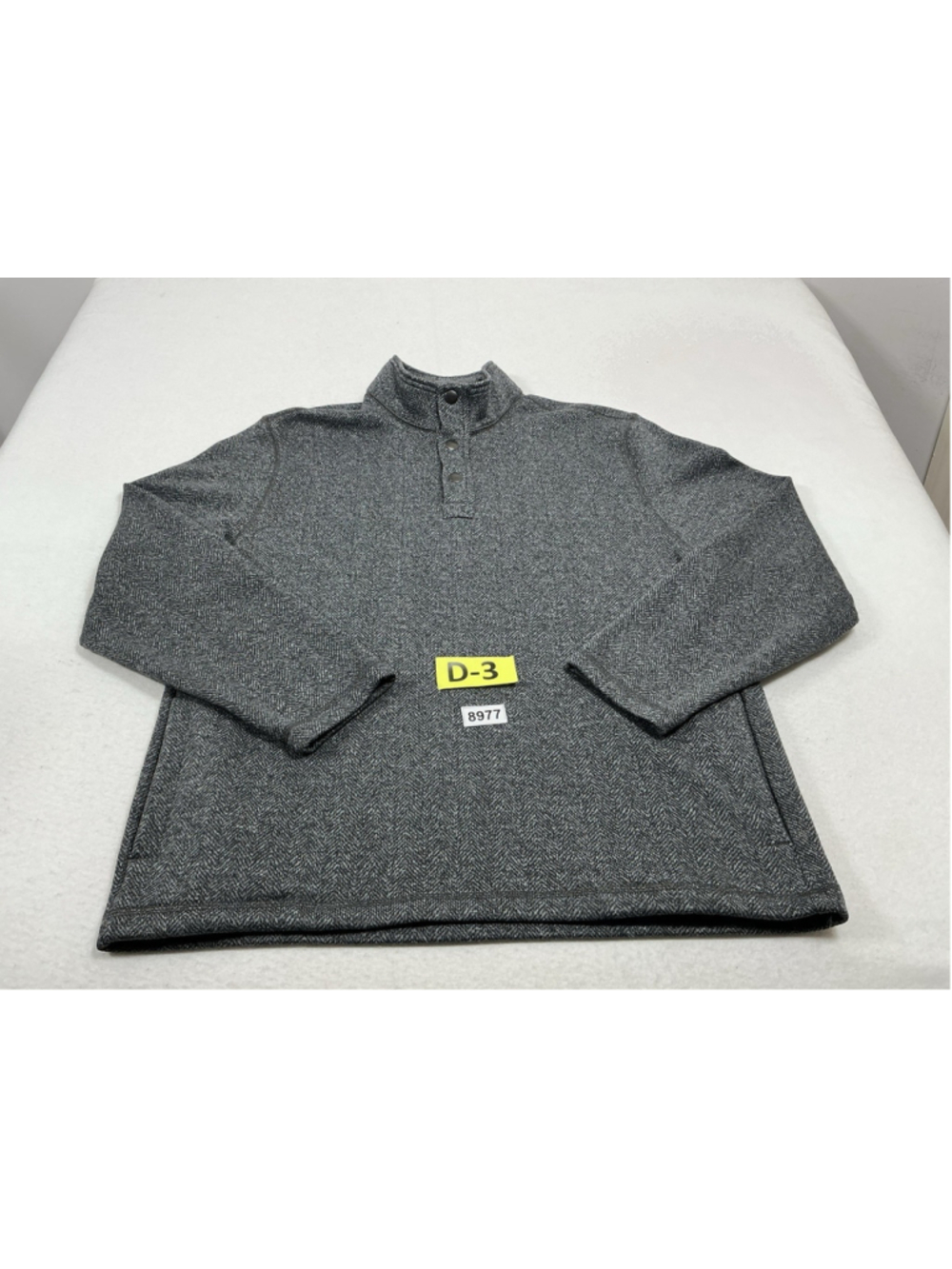 Mens Excellent GH Bass & Co Pullover Sweater XXL Black 1/4 Snap Lined Heavy